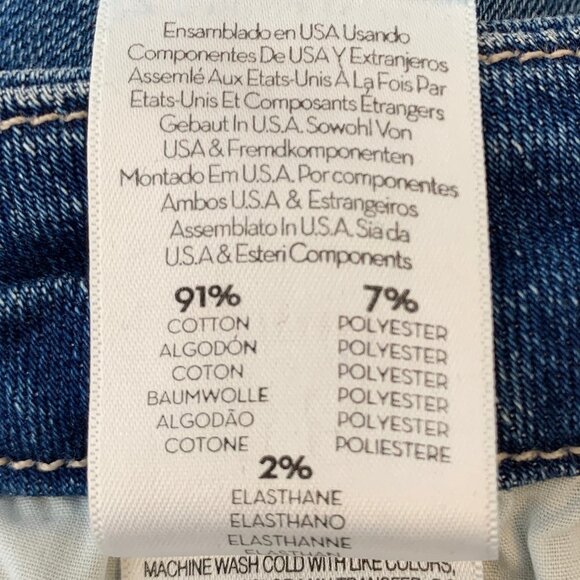 MOTHER High Waisted Looker Jeans Womens 28 Blue Medium Wash Distressed Stretch - Picture 9 of 11